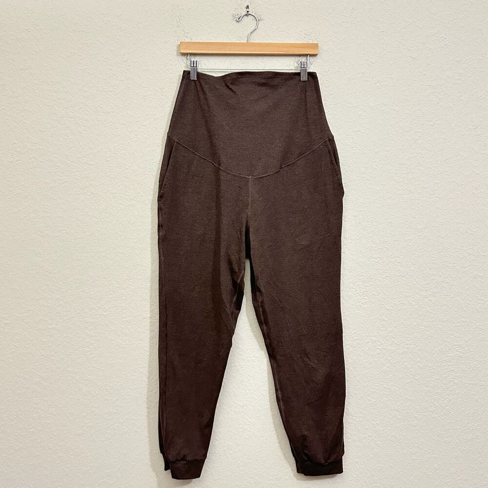QUINCE Ultra Soft Maternity Joggers Brown Heather Espresso Athleisure